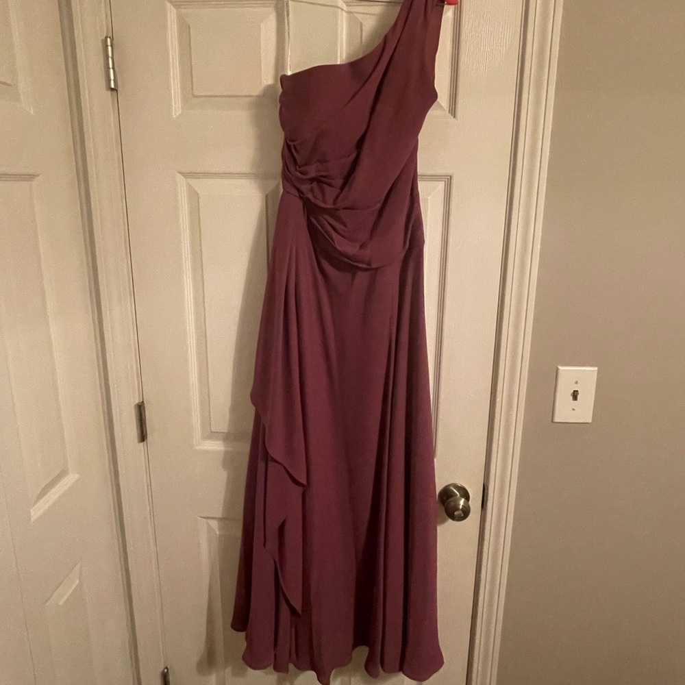 LONG GEORGETTE ONE SHOULDER - Chianti